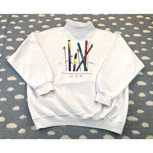 Northern Reflections Sweatshirt Ski USA Turtleneck Vtg XL